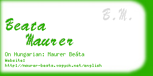 beata maurer business card
